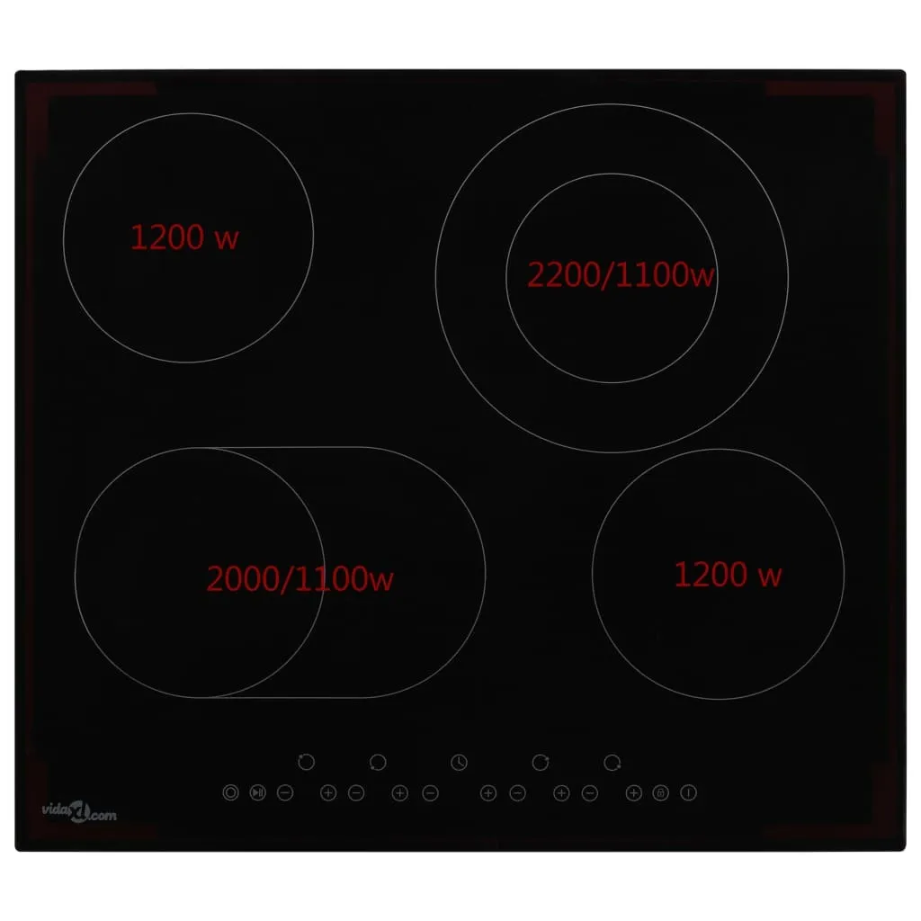 Plaque de cuisson vitrocéramique 4 feux encastrable commande tactile