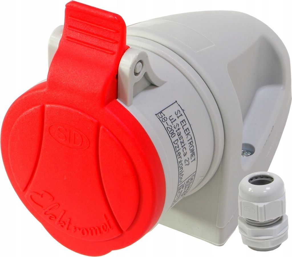 Prise électrique - Mini 32 A 400 V - Rouge/gris - IP44 - Image du produit 