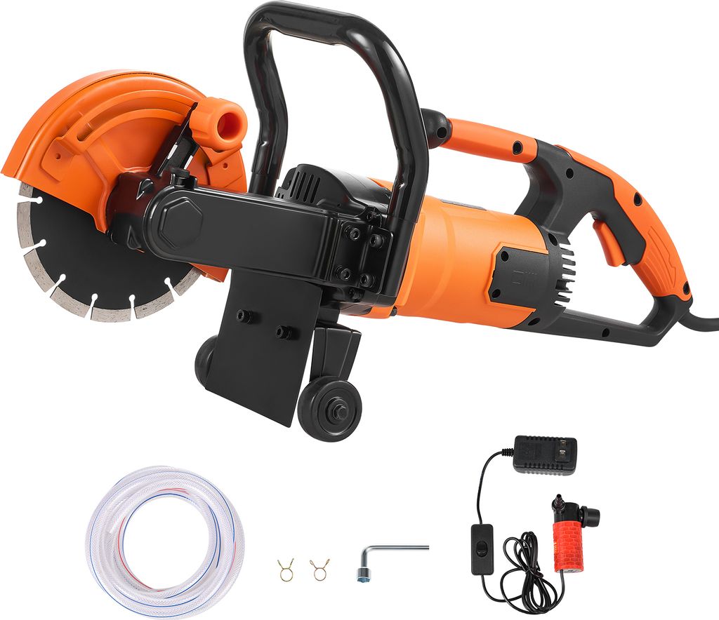 SucceBuy Elektrische Betonsäge, 7 Zoll, 2000 W, 2,5 Zoll Schnitttiefe, Nass/Trocken, für Stein, Ziegel