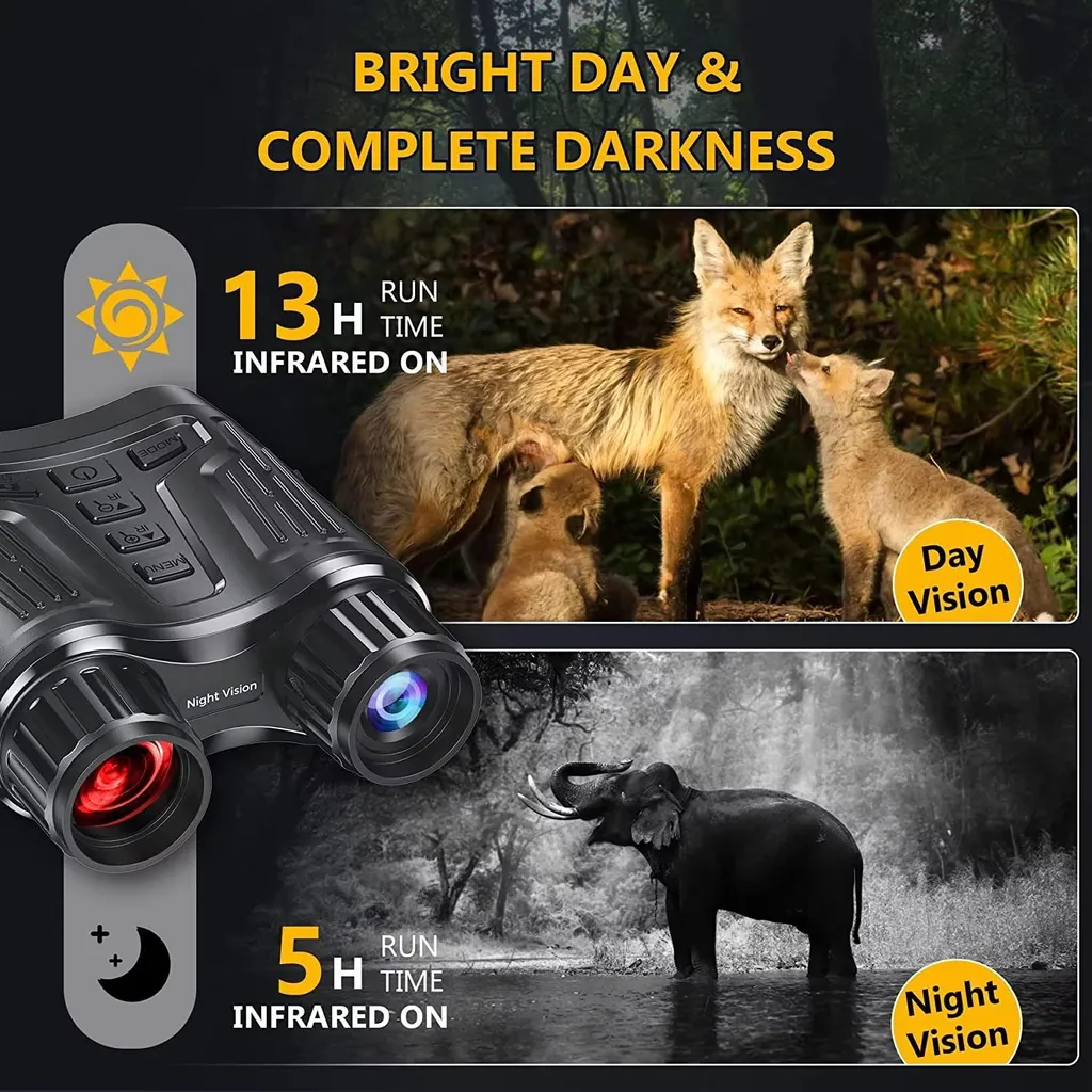 Jumelles infrarouges 4K avec zoom 8x pour observation nocturne nette
