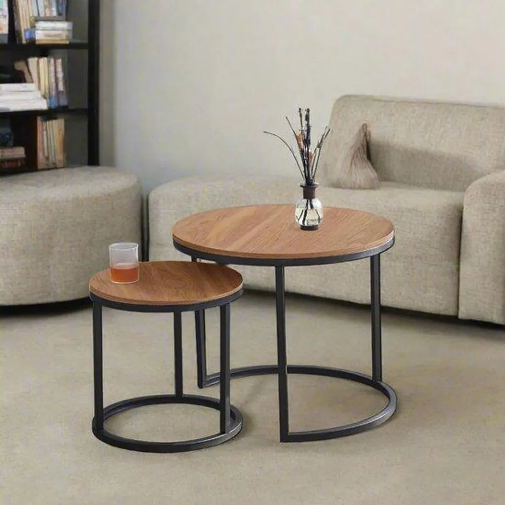 Table basse bois massif stable et durable lot de 2 design moderne