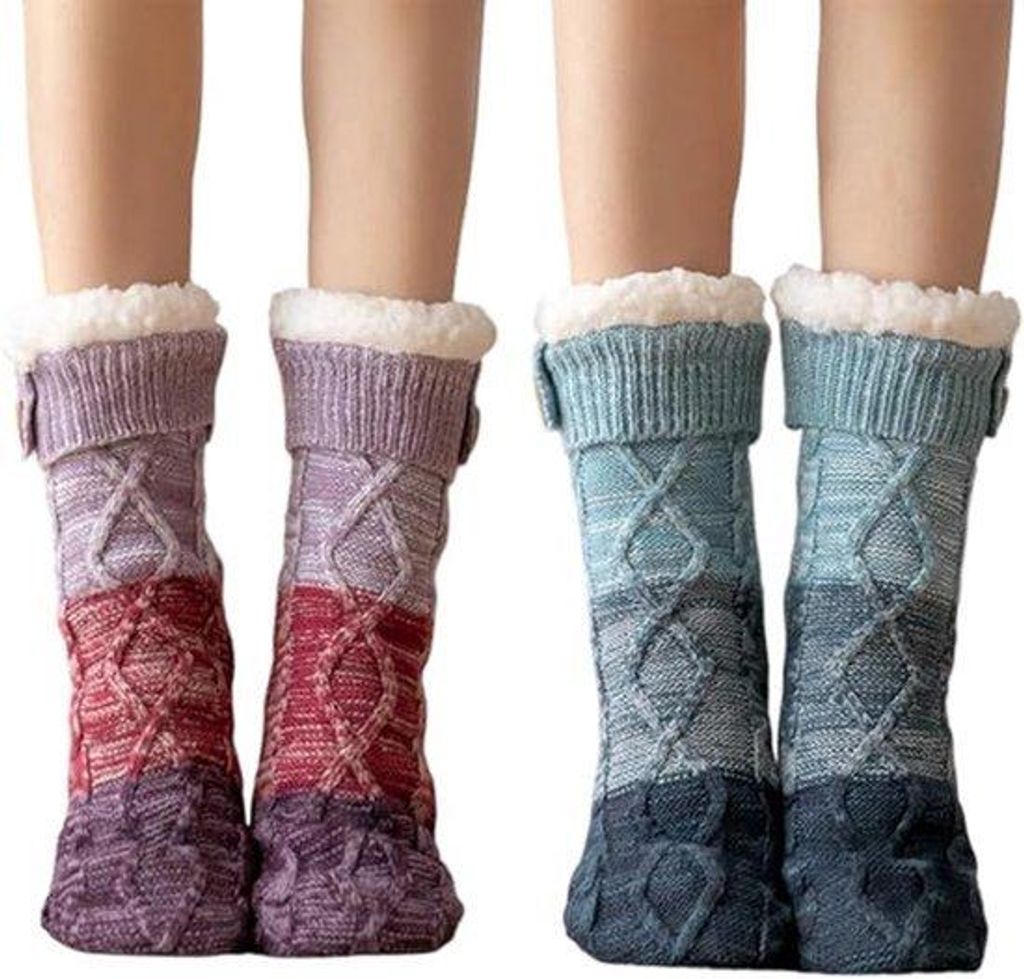 Weinige Paar warme, zarte Damen-Sherpa-Socken, Winter-Schlafsocken
