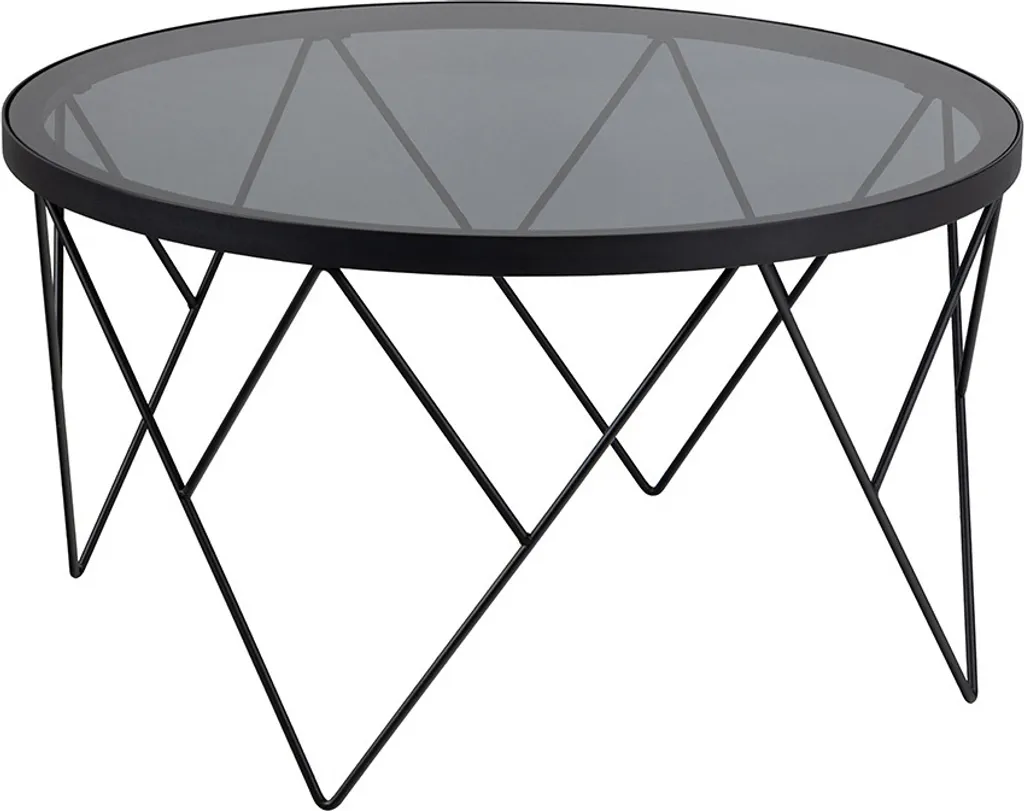 Table basse ronde Vanessa pour salon cosy - Verre fumé 80 cm | Smuk