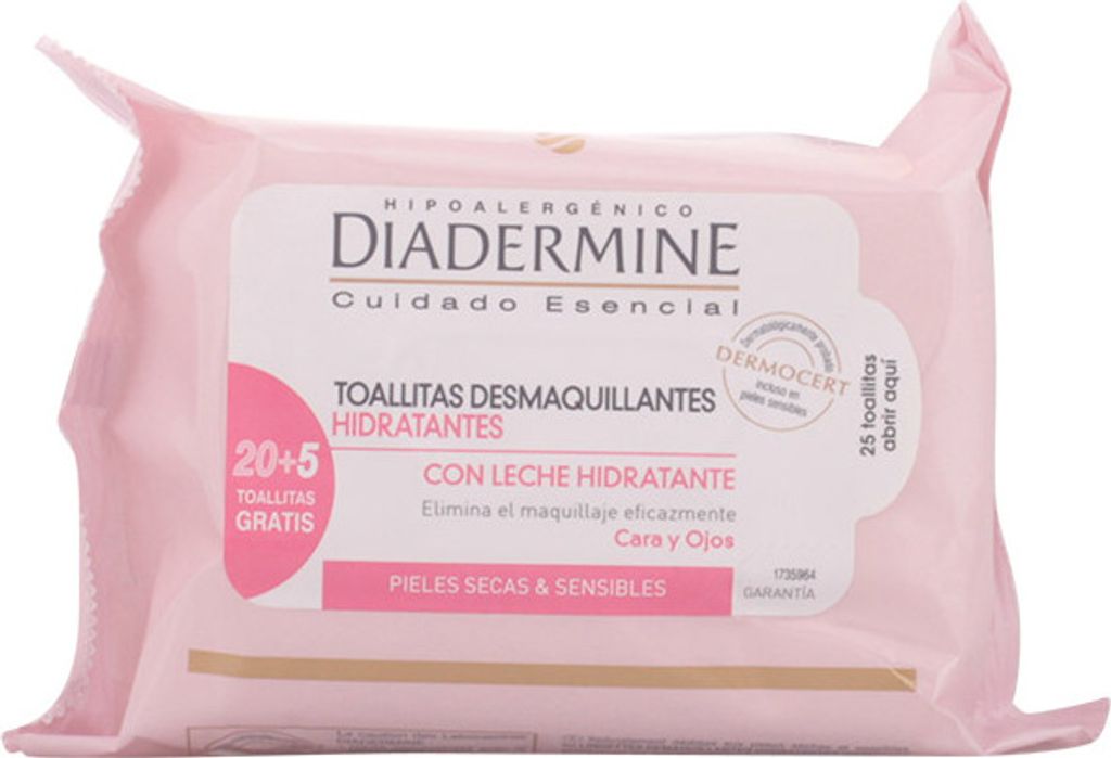 Diadermine Moisturizing Makeup Remover Wipes 25 Einheiten Produktbild 