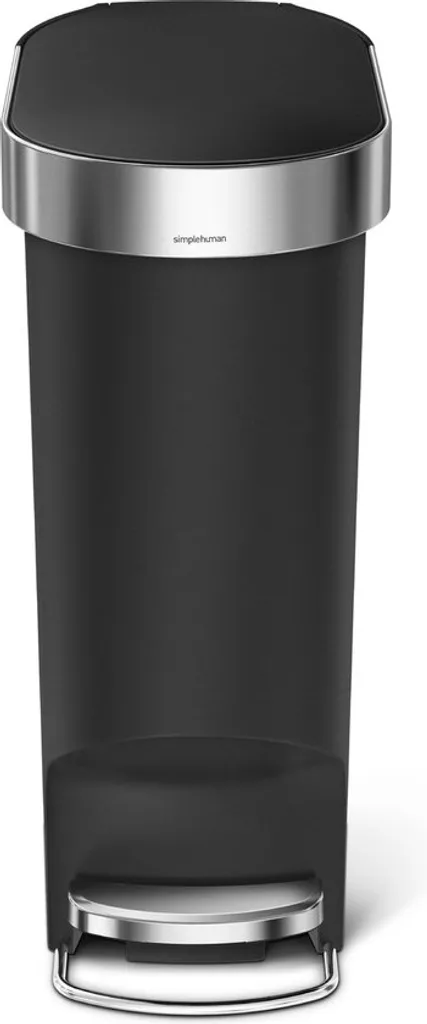Simplehuman Poubelle 40L étroite avec pédale Inox anti-traces