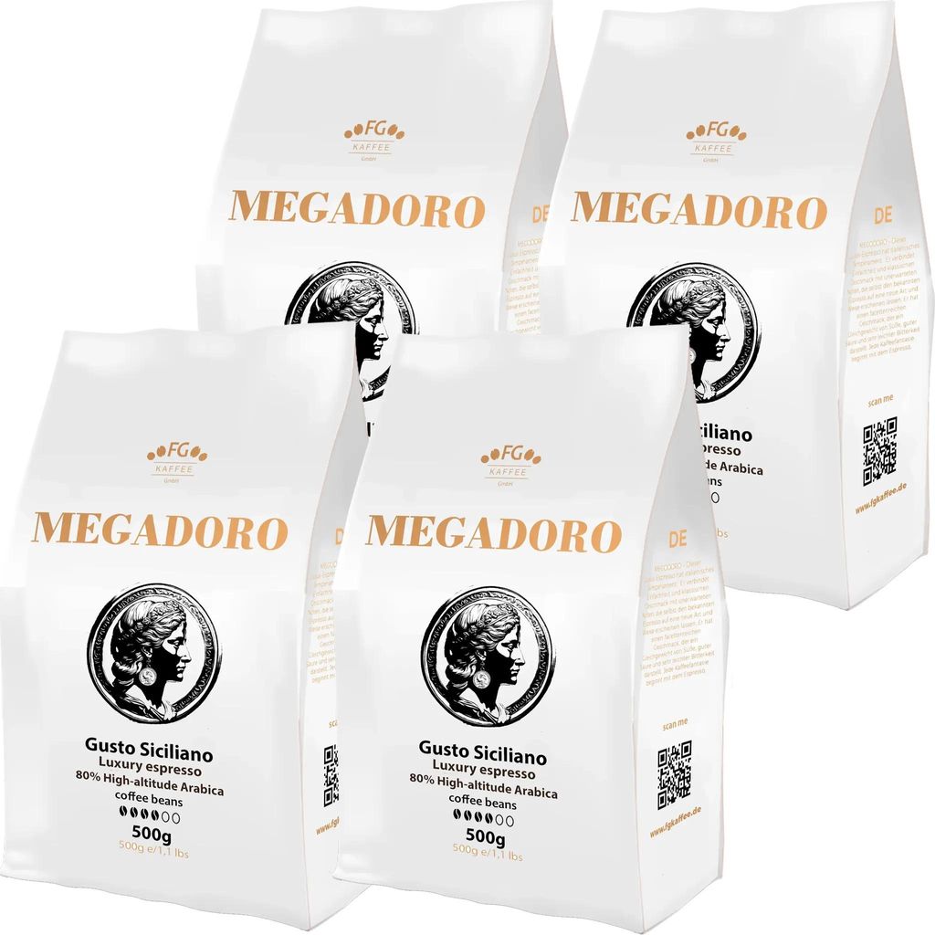 Megadoro Gusto Siciliano Kaffeebohnen 4x500g Produktbild 