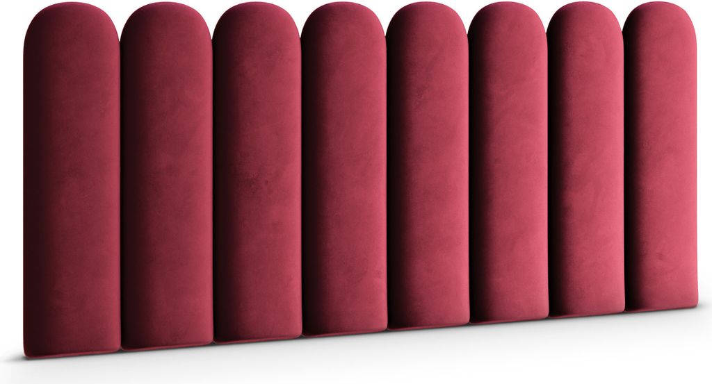 Muralo Polsterpaneel ovales WANDPOLSTER Wandkissen Bettkopfteil Wandpaneel Magic Velvet Weinrot 2229 20cm x 100cm