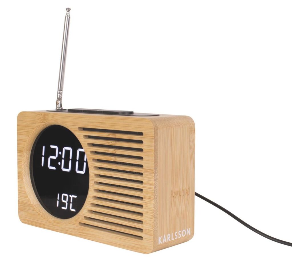 Karlsson - Sveglia Retro Radio Bamboo - Bamboo Immagine del prodotto 
