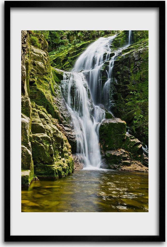 Bild - Bilderrahmen - 40 cm x 60 cm - MDF - Rahmen - Wandkunst - Wasserfall