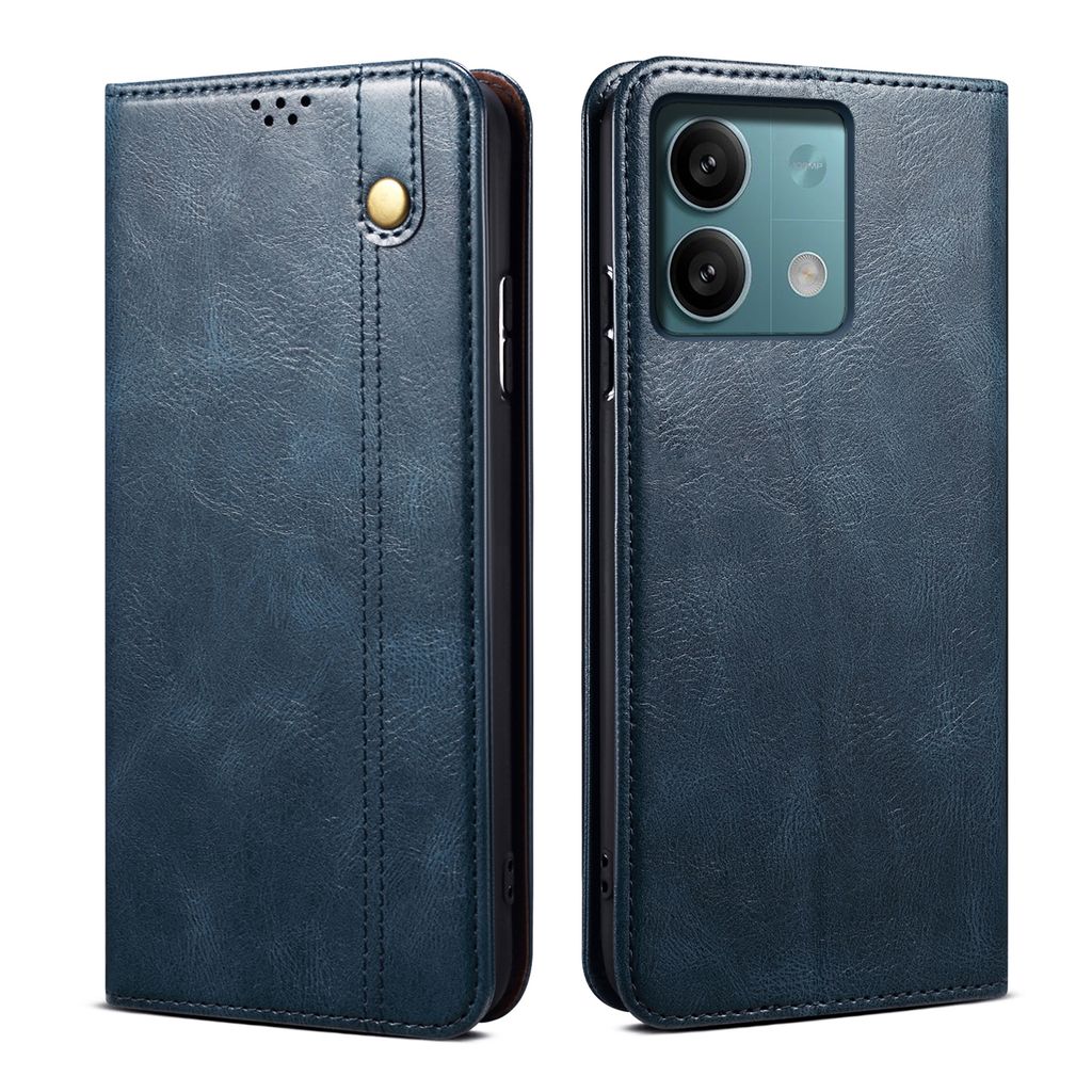 Hülle für Xiaomi Redmi Note 13 5G Leder Brieftasche Schutzhülle mit Standfunktion Blau