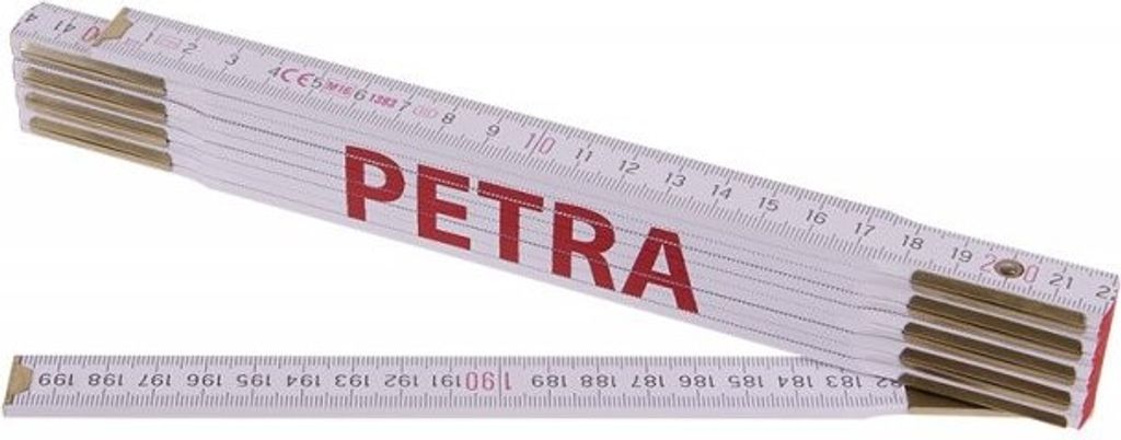 LEVIOR - Zollstock (Gliedermaßstab) 2m PETRA (PROFI, weiß, Holz)