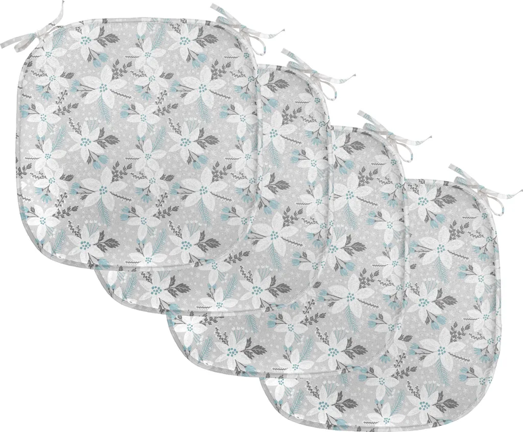 Lot de 4 Galettes de Chaise Anti-Taches et Imperméables 40x40 Bleues
