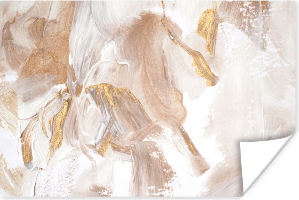 MuchoWow Poster Farbe - Weiß - Abstrakt 180x120 cm - Fotoplakat