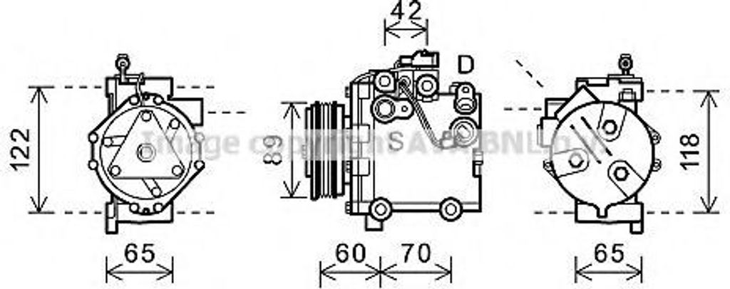 PRASCO SZAK125 MSC60CAS Klimaanlage Klimakompressor R134a für FIAT Sedici (FY) für SUZUKI SWIFT III (MZ, EZ)