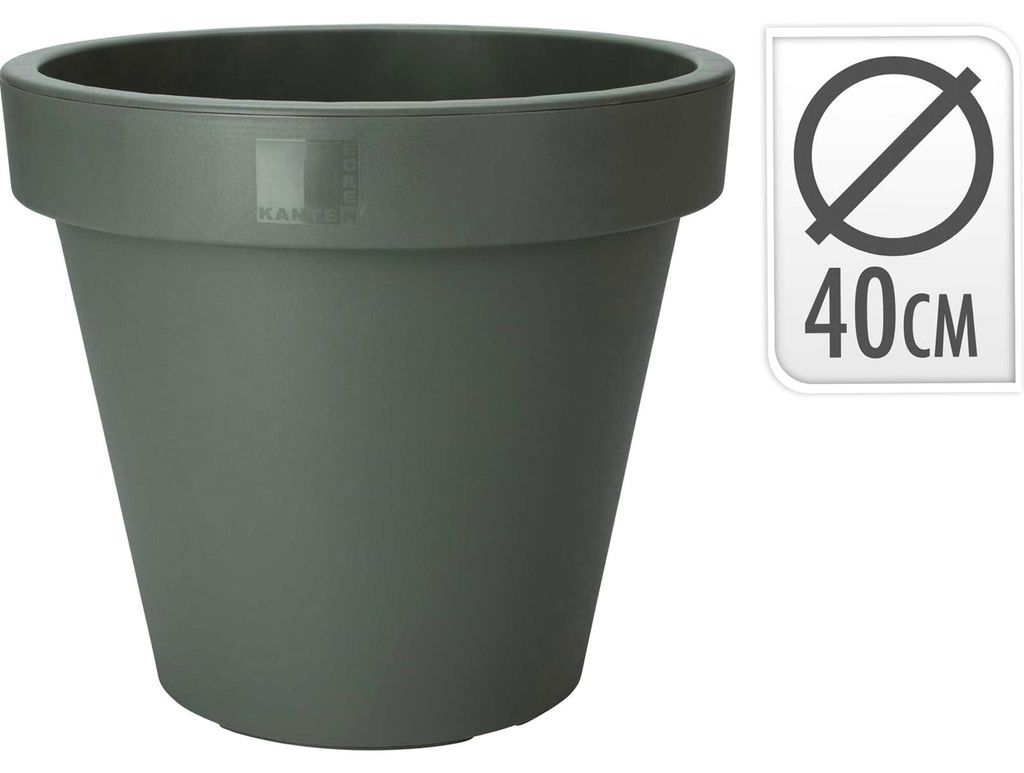 Ronde, groene bloempot Productafbeelding 