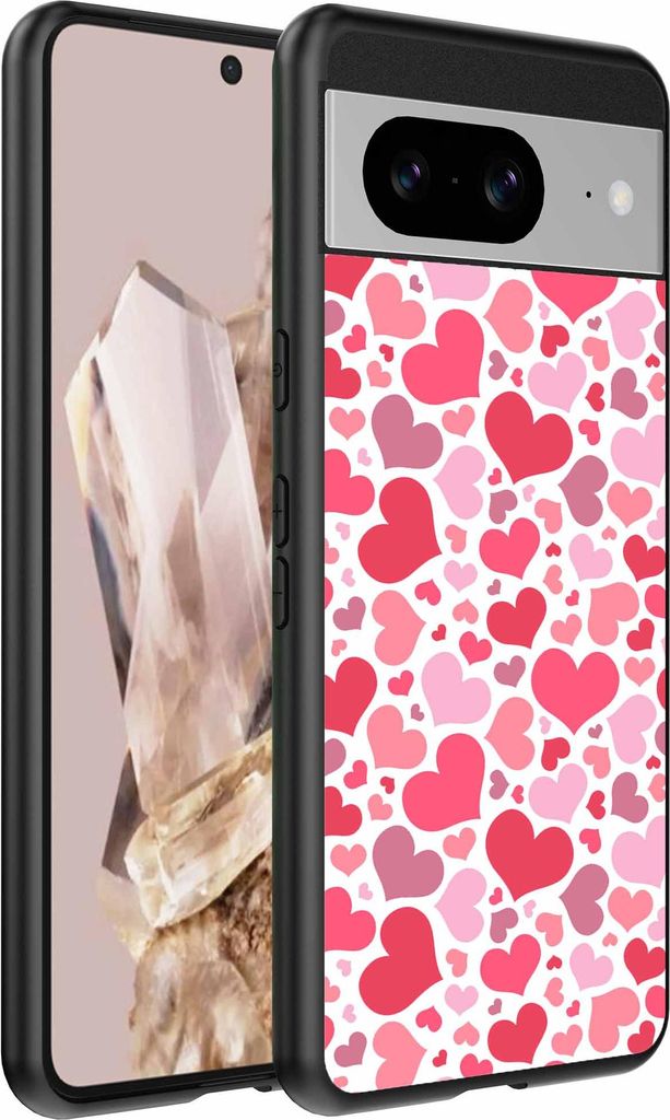 Geeignet für Google Pixel 8 Pro Phone Case mit Herzen Print - Hearts Design TPU Backcover Case - Kids Case mit Herzen Design - Smartphonics