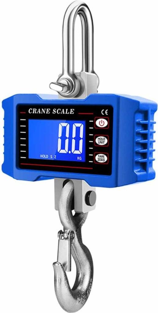 INF 2000kg Digitale Kranwaage - Robuste Hängewaage mit LCD-Display, Batteriebetrieben Blau
