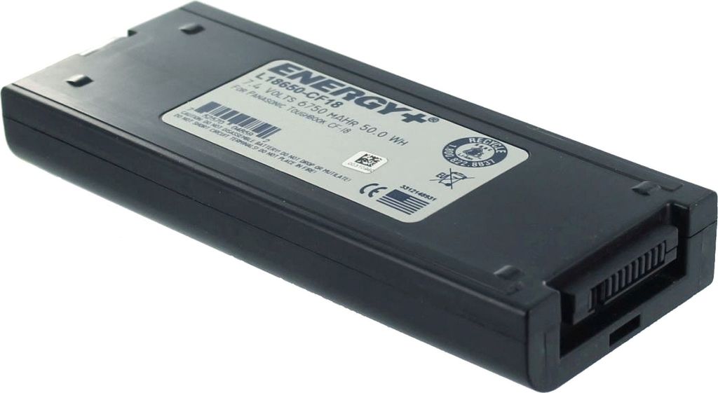 Akku für Panasonic Toughbook CF-18D Li-Ion 7,4 Volt 6600 mAh schwarz.