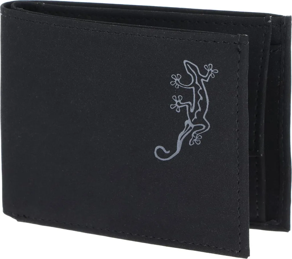 oxmox portafoglio New Cryptan RFID Protect Pocketbörse Lizard Print Grey Black nero