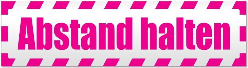 Kiwistar Abstand halten gestreift Magnetschild Schild magnetisch - 60cm Pink - Magnetfolie für Auto PKW Kfz