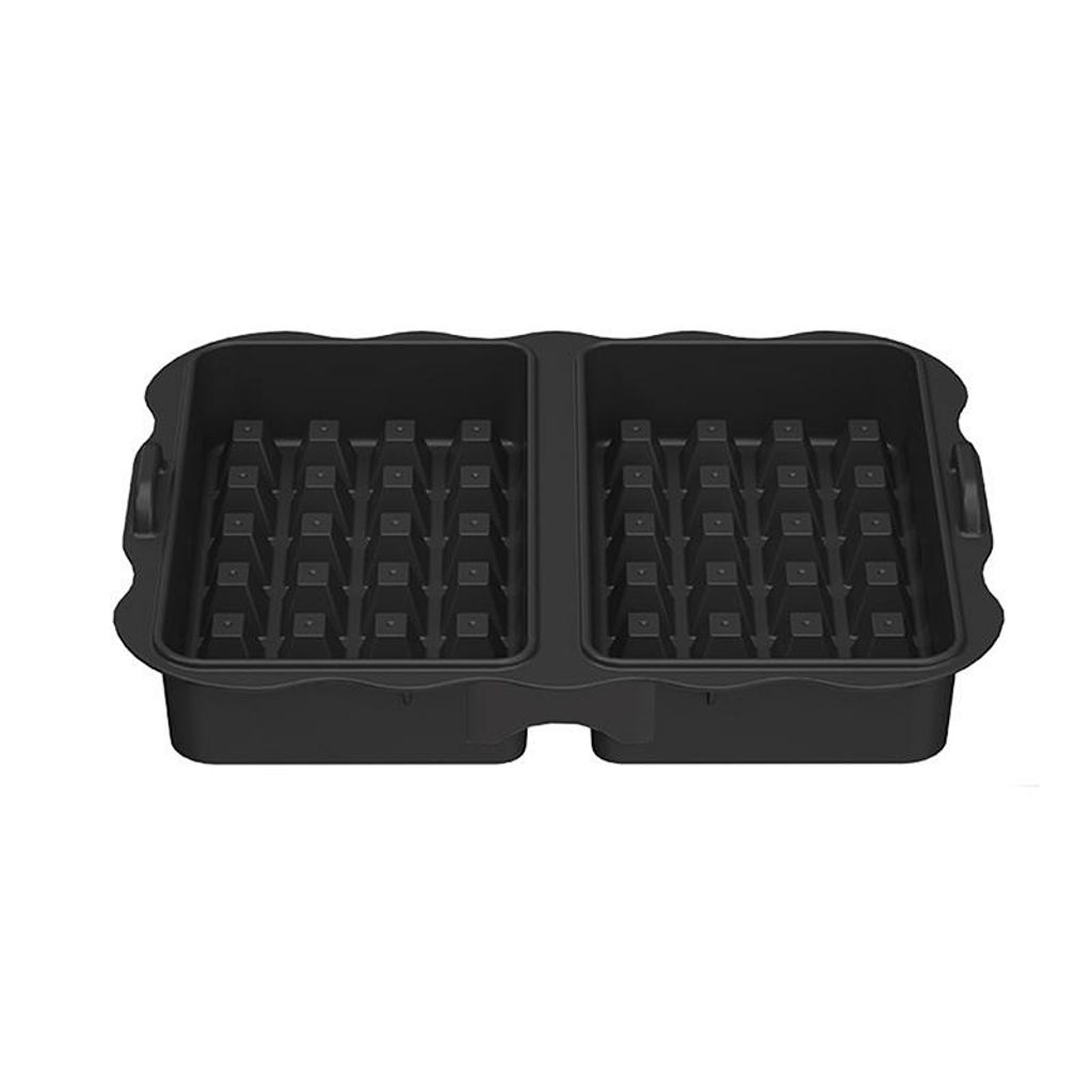 Waffelbackform, Silikon, kompatibel mit Ninja, hitzebeständig, stapelbar, spülmaschinenfest, Wellenrand, Schwarz