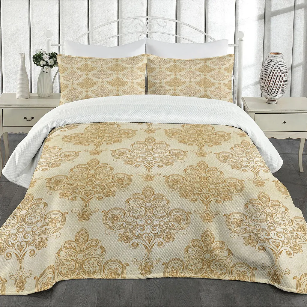 Copriletto ABAKUHAUS Avorio 170x220 cm - Qualità Tessile Barocco Vintage