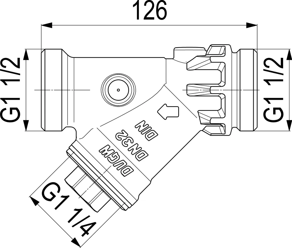 Collecteur d'impuretés multi-orientation DN32 AG 1 1/2 boîtier DIN Js - 2