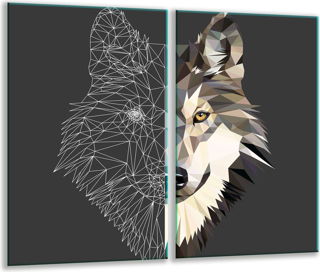 Herdabdeckplatten 2 teilig 30x52 Glaskeramikfeld Abdeckung Glas Wolf