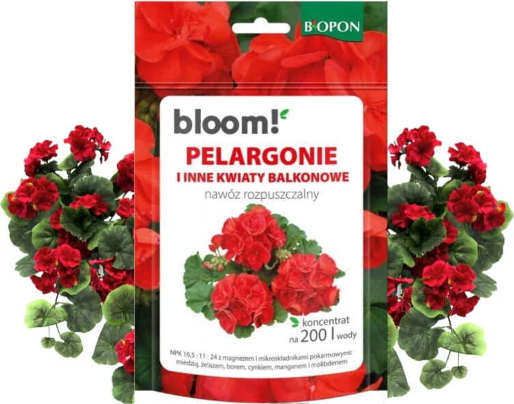 Löslicher Dünger für Geranien und andere Balkonblumen 200g Produktbild 