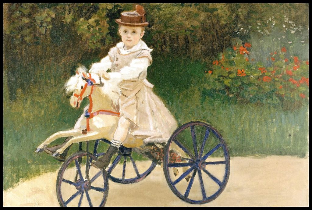 Plakat 91,5x61cm Jean Monet auf seinem Hobby-Pferd, Monet Vintage