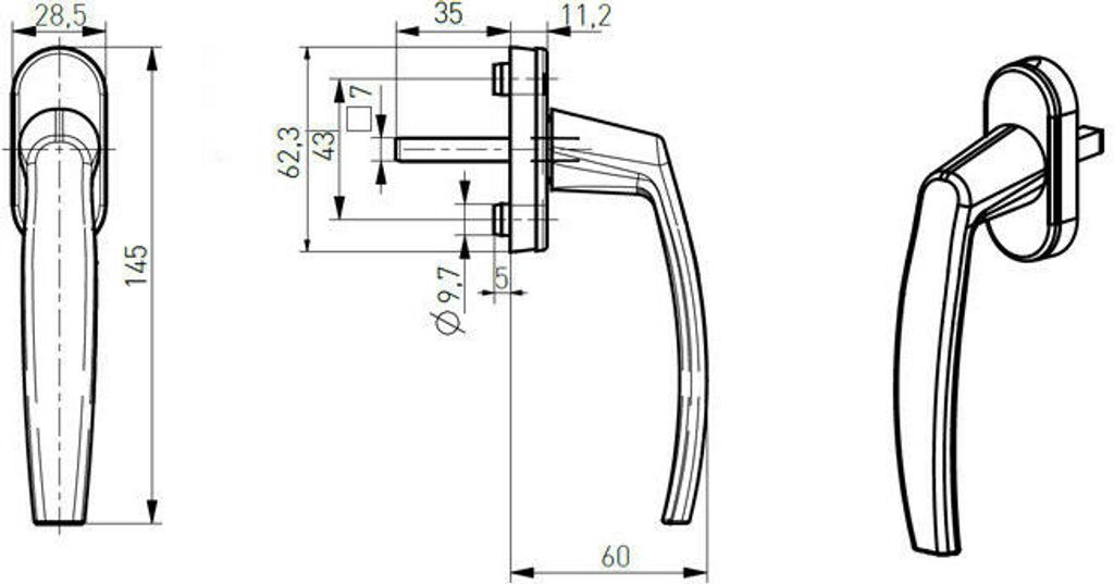 10 x Fenstergriff Weiß Fensterolive Kunststoff  RAL 9016 Produktbild 4