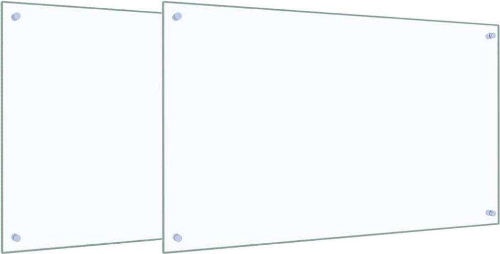 vidaXL Küchenrückwand 2 pcs Transparent 100 x 60 cm Gehärtetes Glas