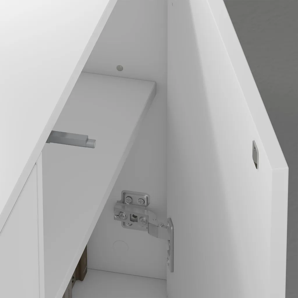 Commode de Salon Blanche 180cm Buffet de Rangement Cuisine Design Moderne - 5
