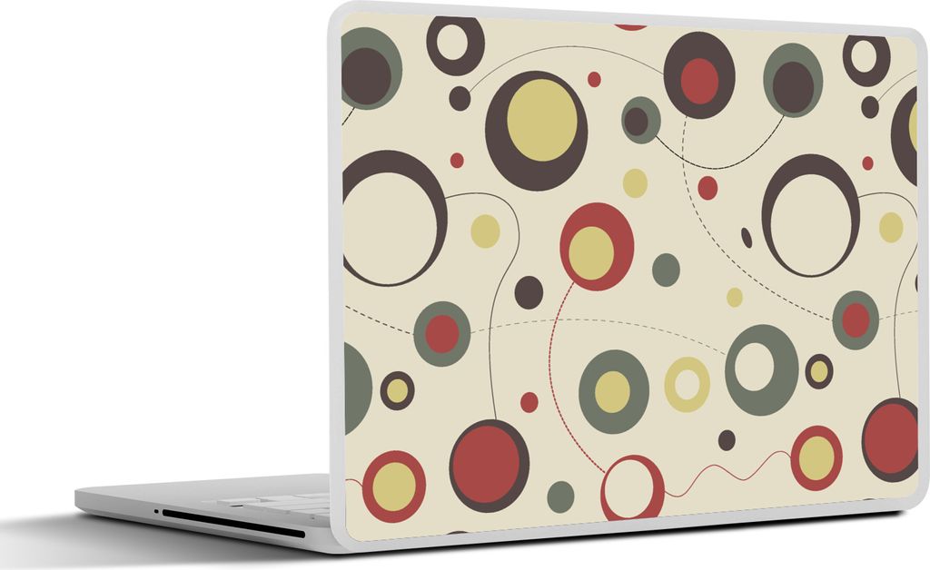 MuchoWow Laptop Aufkleber Sticker Cover Kreis - Linie - Design 25x18 cm - Laptop-Deko
