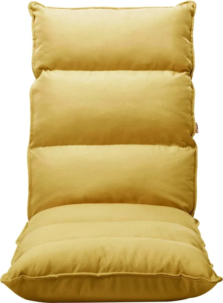 vidaXL Chaise de sol pliable en tissu jaune moutarde pour salon moderne
