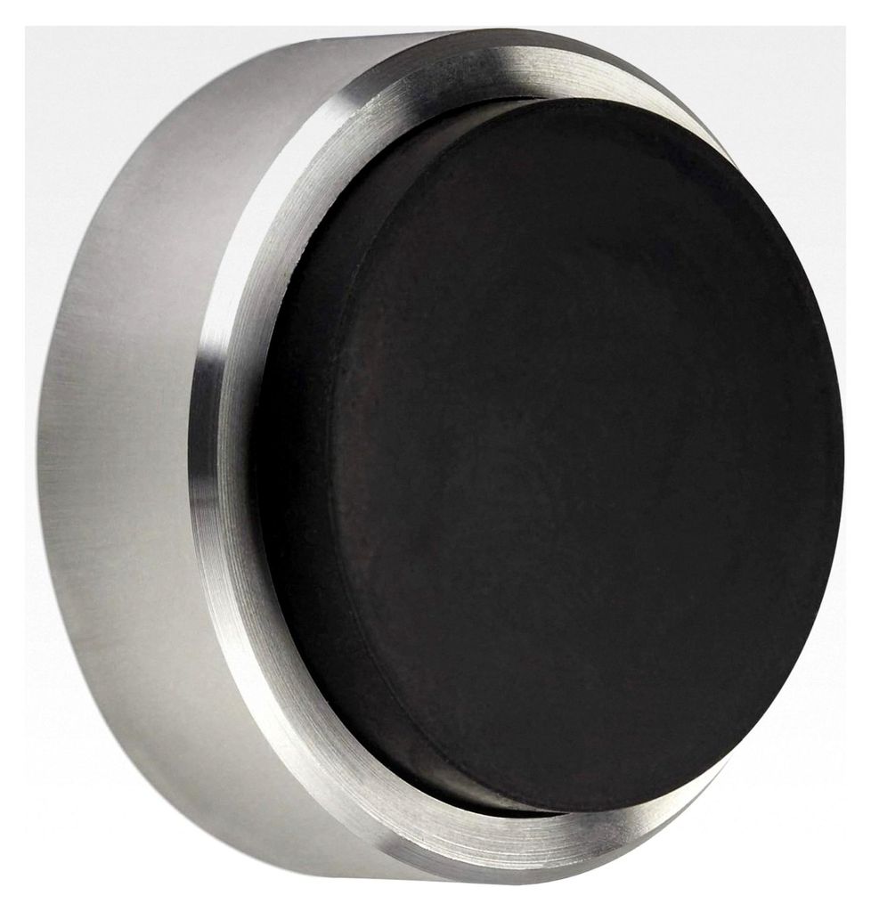 Wandtürstopper Hermes 15,5 mm aus Edelstahl Ø 40 mm mit Gummipuffer Ø 33 mm