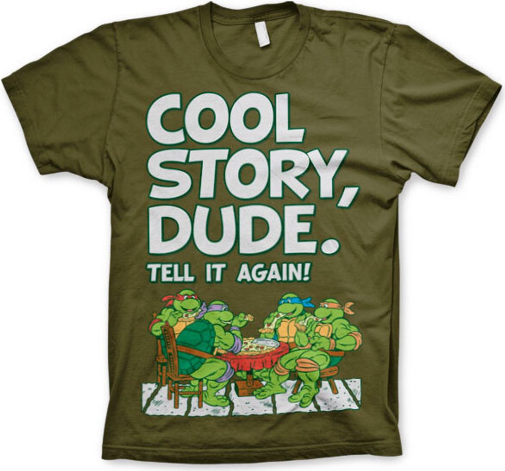 TMNT - Cool Story Dude T-Shirt - X-Large - Olive