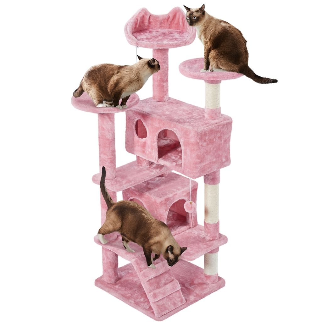 Yaheetech 138 cm H Kratzbaum Kletterbaum Katzenbaum mit 3 Produktbild 9