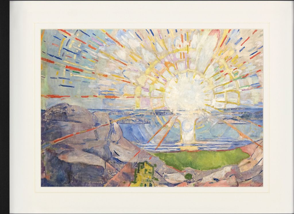Edvard Munch Gerahmtes Bild Mit Edlem Passepartout | Wand-Bilder | Im Bilderrahmen - Die Sonne, 1910 (60 x 80 cm)