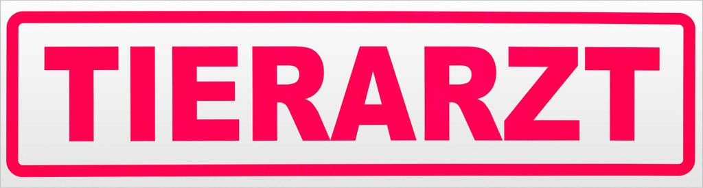 Kiwistar Tierarzt Magnetschild Schild magnetisch - 30cm Neonpink - Magnetfolie für Auto PKW Kfz