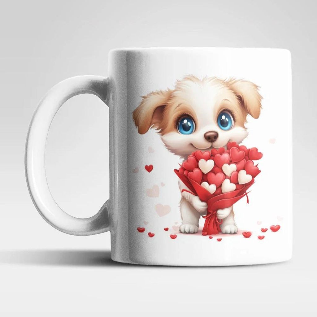 Liebe Love Hund Valentinstag Kaffeetasse Teetasse Tasse Geschenkidee