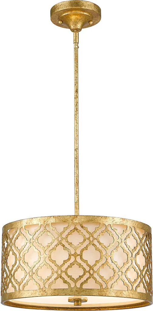 Grand Lustre Suspendu Design Arabella en Métal Doré Antique et Chic
