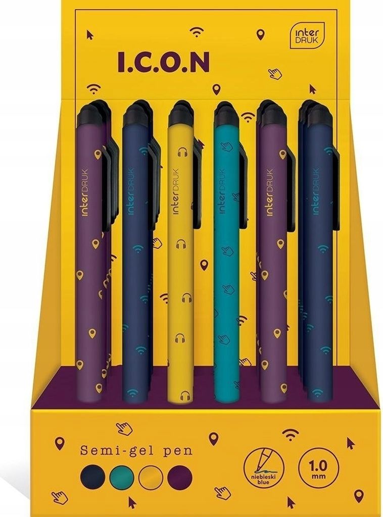 Blauer automatischer Kugelschreiber mit Stylus Produktbild 
