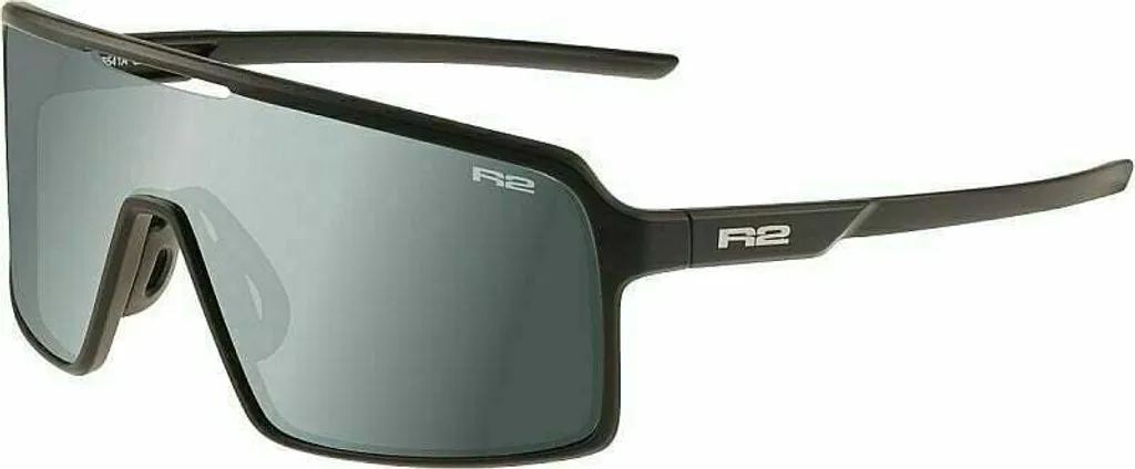 Lunettes de cyclisme R2 Winner noir gris miroir argenté avec protection UV