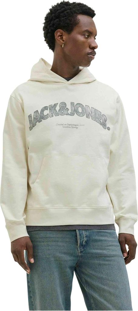 Jack&Jones Hoodie 12277528-ANTIQUEWHITE in Beige color size large