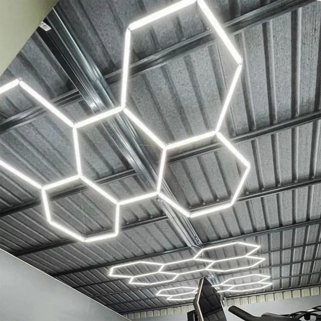 Plafonnier LED Puissant 30360 lm HEXAGON Idéal pour Grands Espaces IP20