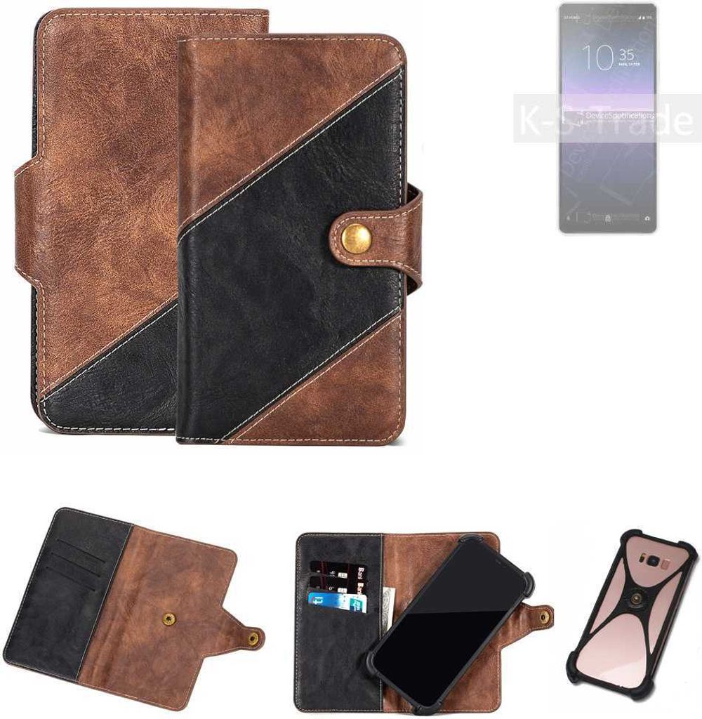 K-S-Trade Handyhülle Schutzhülle Bookstyle Case kompatibel mit Sony Xperia 10 II Klapphülle Cover Hülle Schutztasche 1x