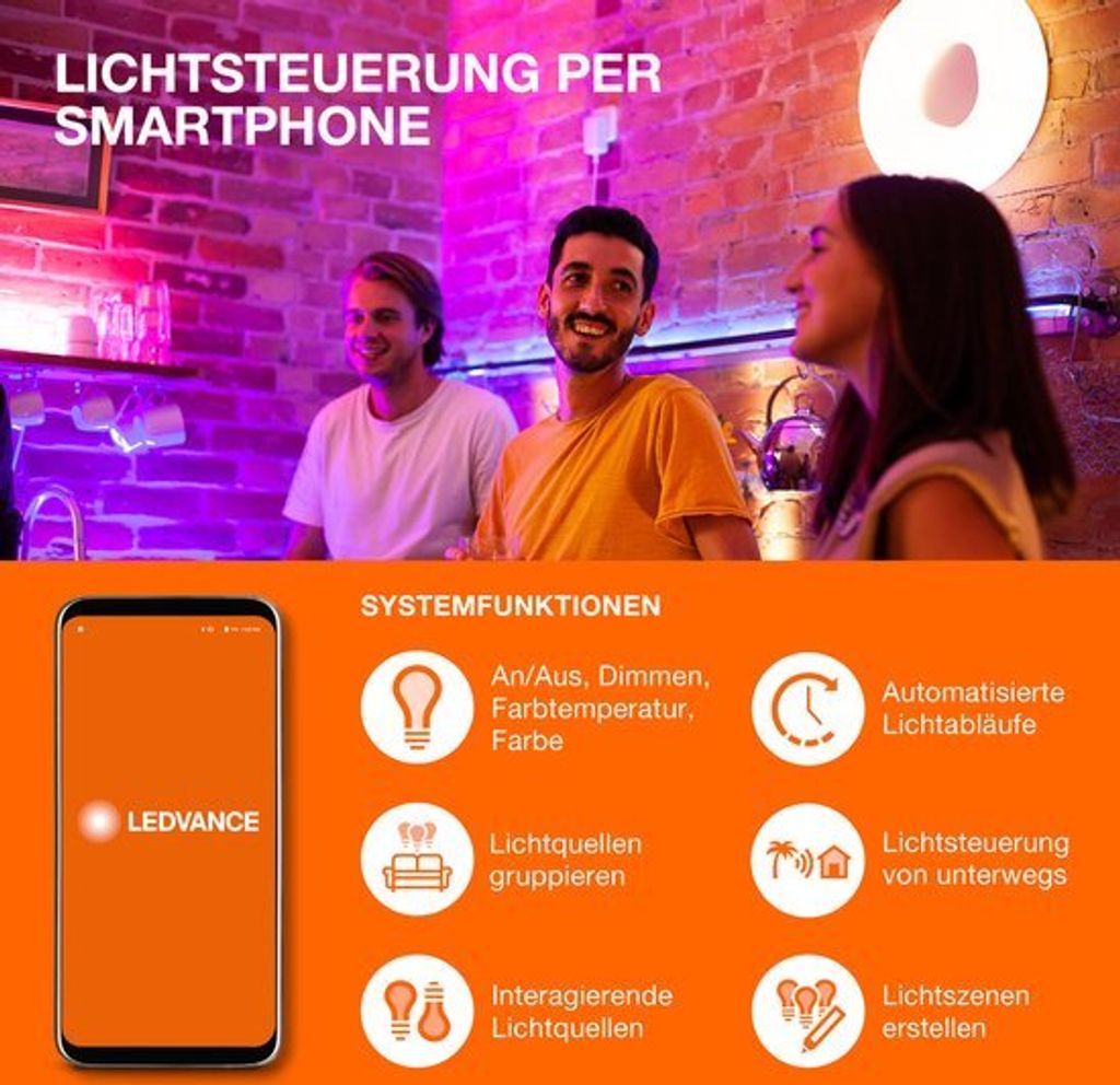 Ledvance LED Smart+ Tropfen 5W = 40W E14 matt 470lm Tunable Produktbild 12