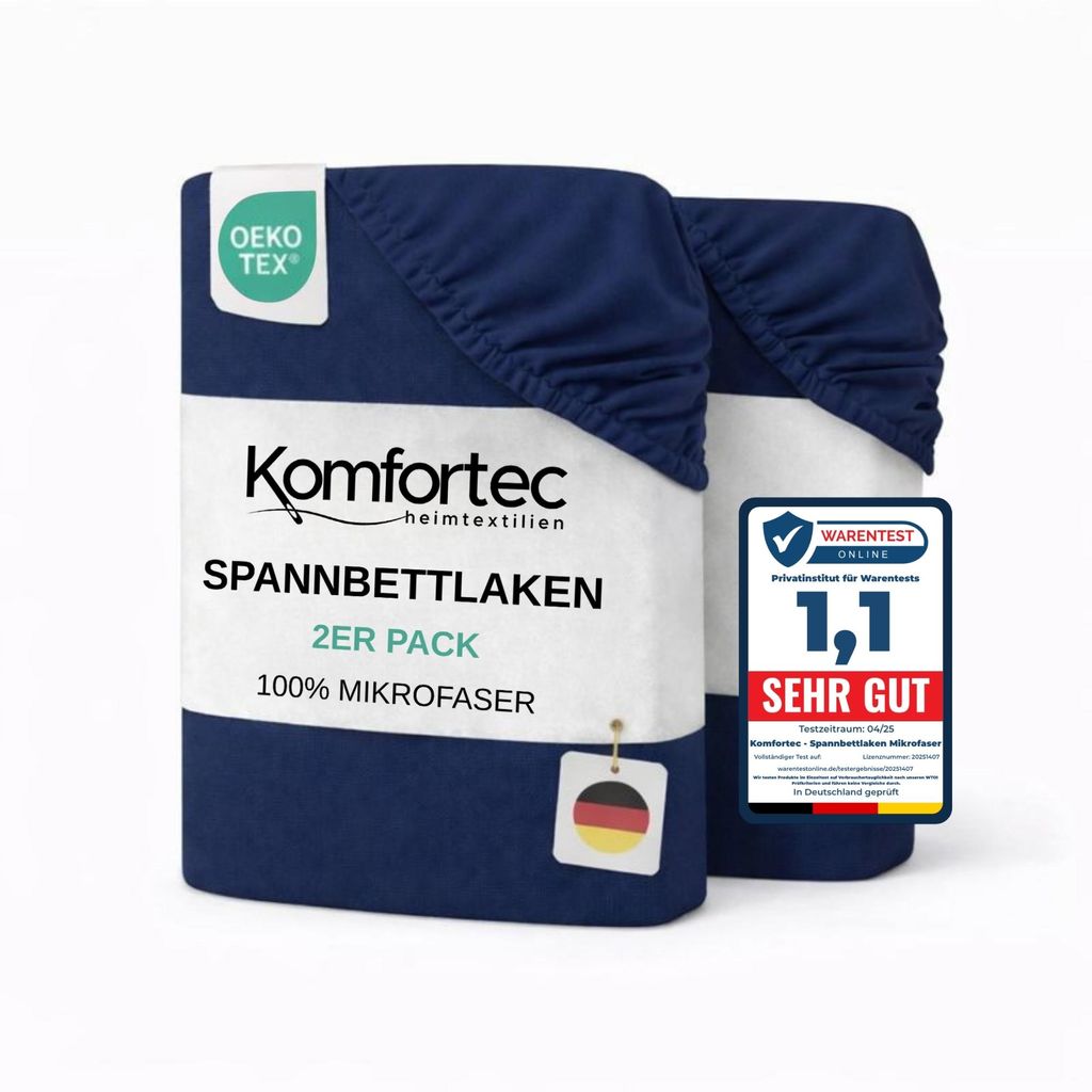 Komfortec Spannbettlaken 2er 160x200 cm, Bettlaken Produktbild 
