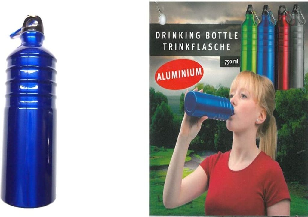 Trinkflasche Bottle Drehverschluss 750ml mit Karabinerhaken